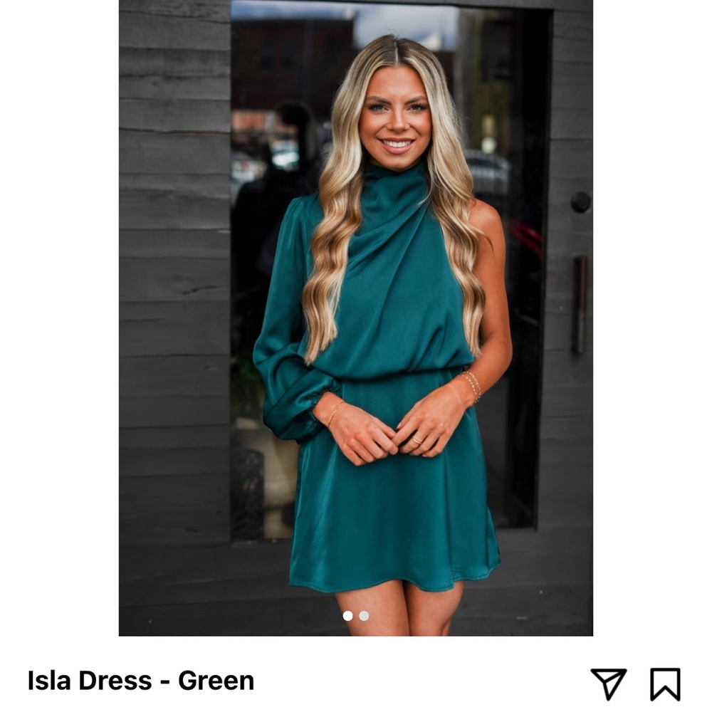 Teal Satin Dress